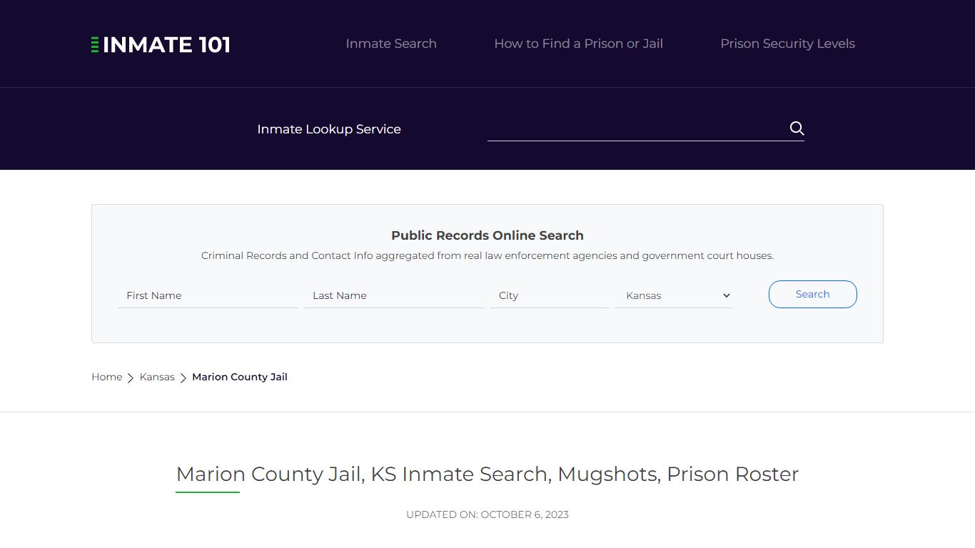 Marion County Jail, KS Inmate Search, Mugshots, Prison Roster